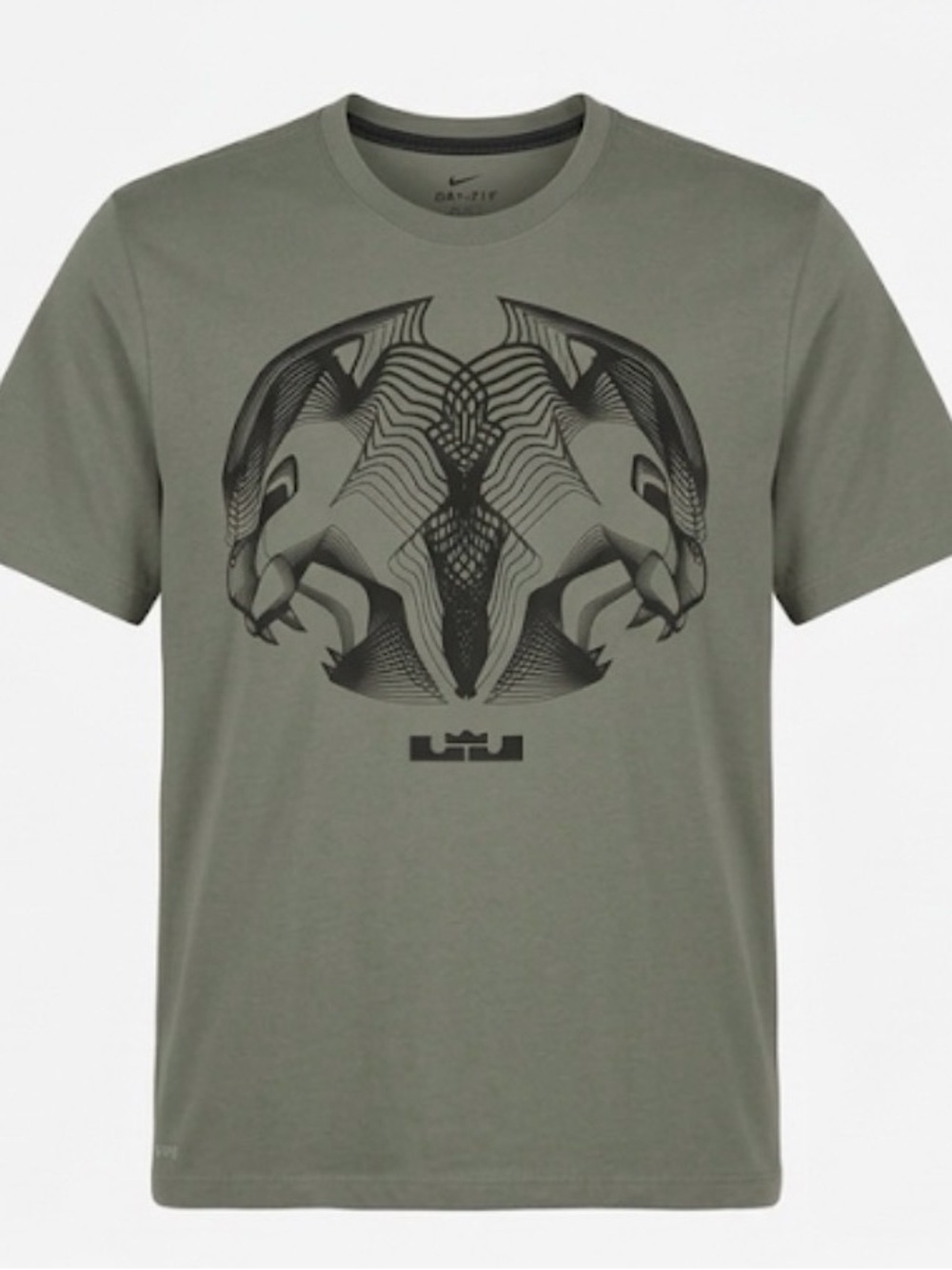 Lebron James Nike Dri-Fit Graphic Collab T-Shirt Mens XXL Olive Black